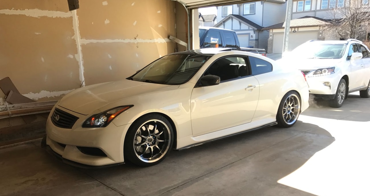 G37 coupe lowered on work wheels