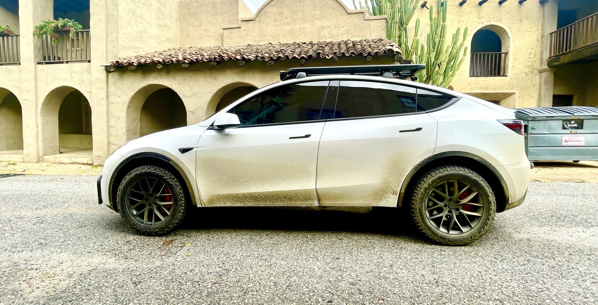 lifted model y on 18 inch wheels